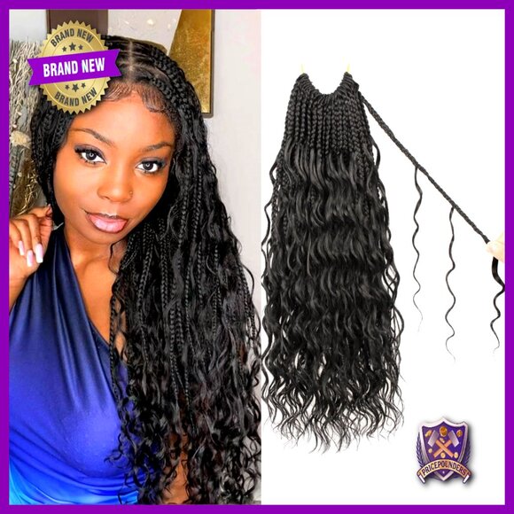 14 Inch Pre-Looped Goddess Box Braids Crochet Hair Extensions Protein Fiber main image 4